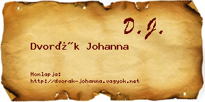 Dvorák Johanna névjegykártya